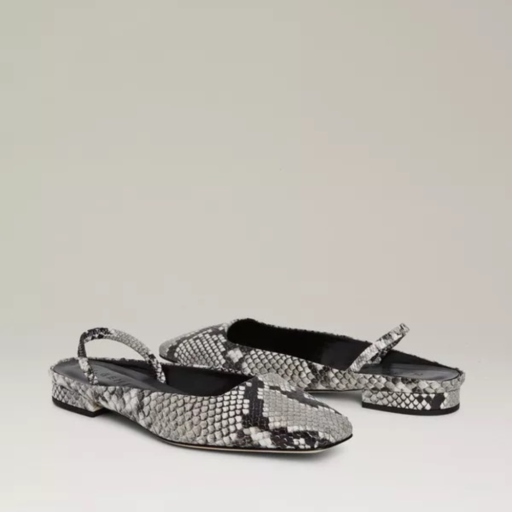 M. Gemi Quadratini Snake Print Slingback Flats